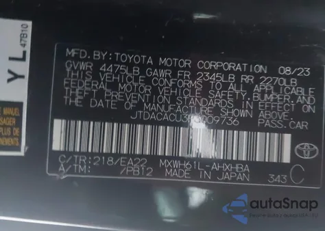 2023 Toyota Prius Prime Xse Premium from USA, damaged, VIN JTDACACU3P3009736